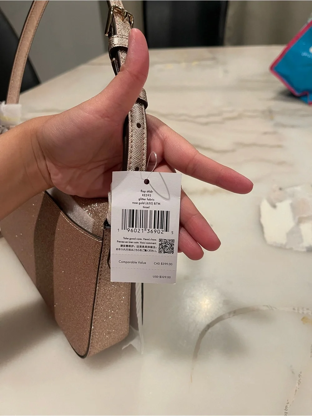 kate spade Rose Gold Glitter Shoulder Bag